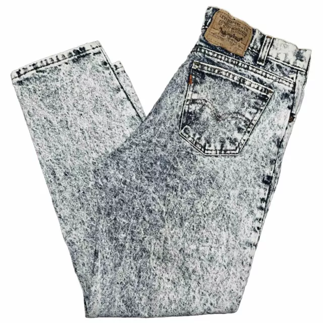 Vtg 80s 90s Levis Acid Wash Orange Tab Light Denim Jeans USA Made 34x30