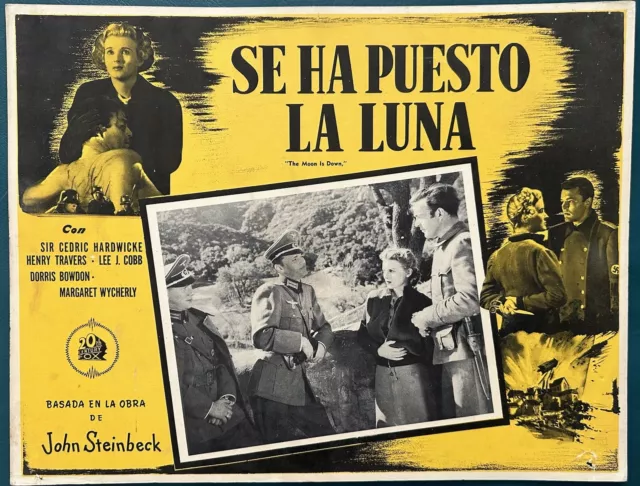 The Moon Is Down John Steinbeck  Mexican Lobby Card 1943