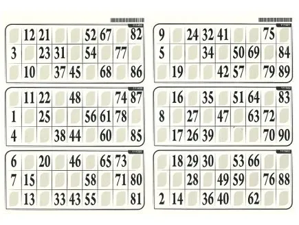 6 cartons Loto Bingo sur 1 planche format 29x20cm - epais 1 mm, couleur ivoire