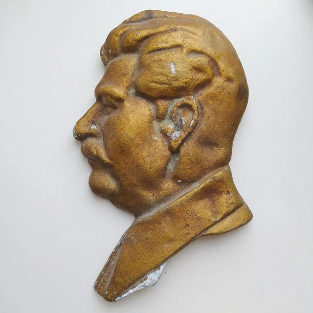 STALIN ORIGINALE URSS METALLO RUSSO BASSORILIEVO BUSTO PLACCA PLACCA 210 mm