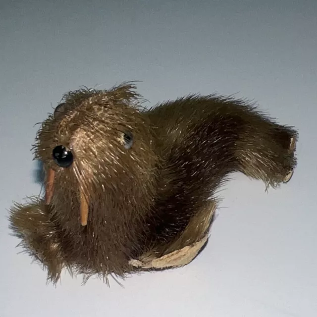 Small Handmade 3" Walrus Figurine Real Fur