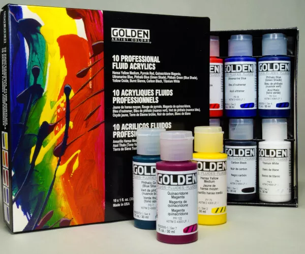 Golden Profi Künstler Flüssigkeit Acryl Set 10x30ml