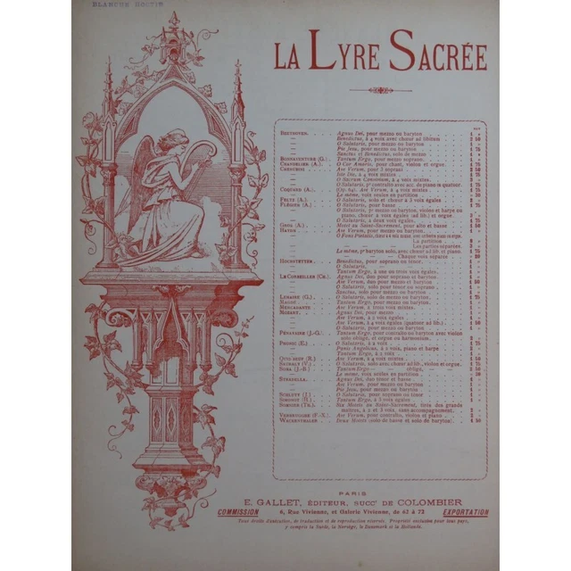 LIGONNET Edmé Antoine Blanche Hostie Chant Orgue ou Harmonium