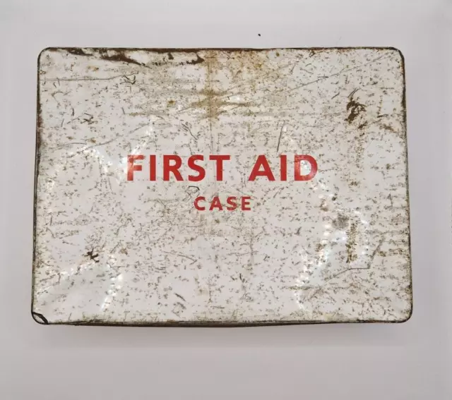 Vintage Metal First Aid Case With Contents