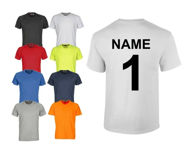 Kinder Funktionsshirt mit Rückennummer und Name, Sportshirt Laufshirt Trikot