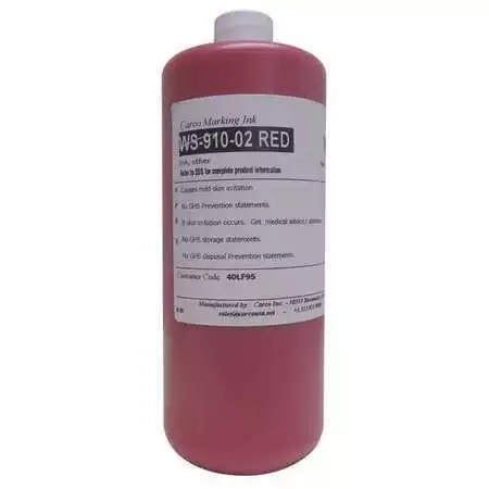 Carco Ws-910-02 Red Marking Ink,Pigment Type,Red,5 To 15 Min