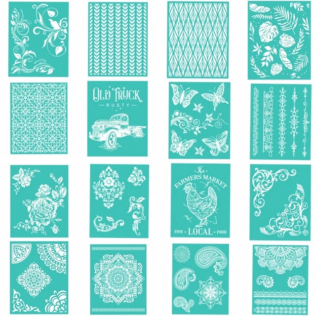 JAJADO Christmas Silk Screen Stencil – Snowflake & Snowman Patterns For DIY Crafts On Wood, Shirts, Glass