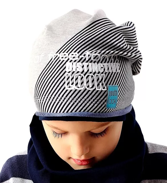 Jungen Beanie Mütze Frühling Herbst AJS Kinder Baumwollmütze Neu