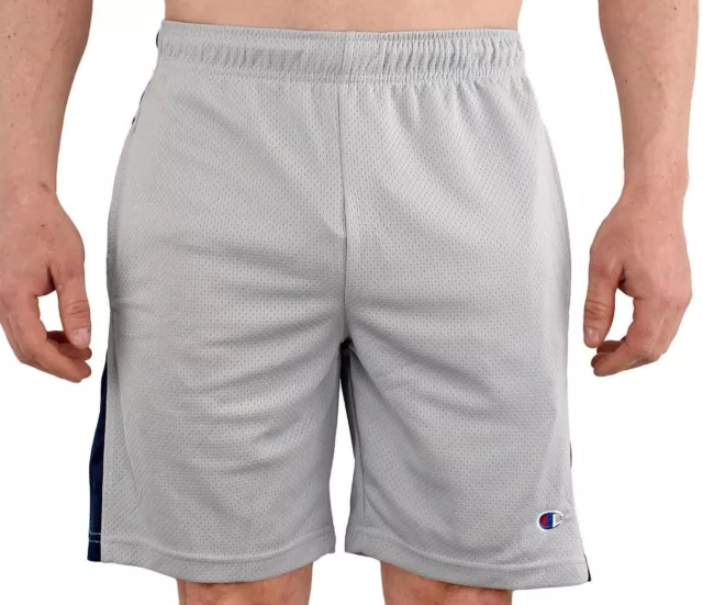 Champion Men's Basketball Workout Gym Shorts, 7.5" Inseam, Active Mesh Striped 3