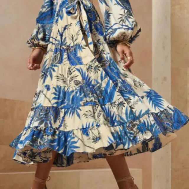 BANANA REPUBLIC STAMPA Summer Tropical Floral BoHo Maxi Wrap Dress MP ...