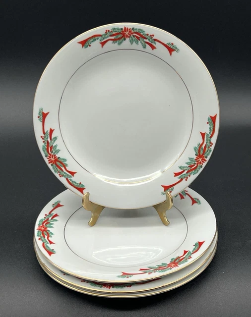 Tienshan Poinsettia And Ribbons Christmas Dishes Poinsettia Ribbon
