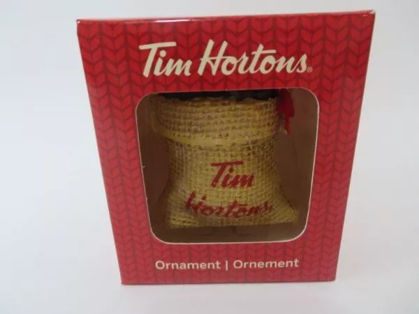 Tim Hortons 2016 Ornament Christmas Coffee Bag of Beans NIB