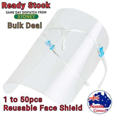 Full Face Shield Mask Reusable Clear Protective Film Dental/Medical Visor Shield