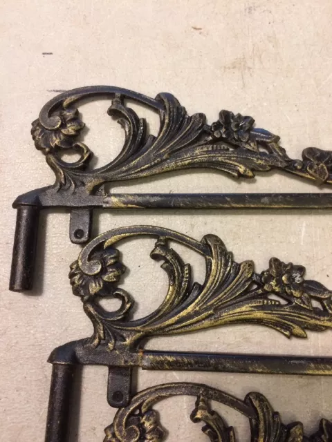3 Vintage Art Deco Swing Arm Expandable Curtain Rods  A 2