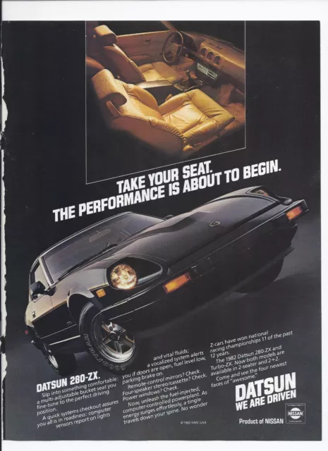 1982 Datsun 280-ZX Print Ad Automobile car 8.5" x 11"