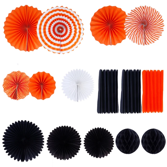 15 piezas ventiladores de papel redondo decoraciones de guirnalda de papel ventilador de papel panal