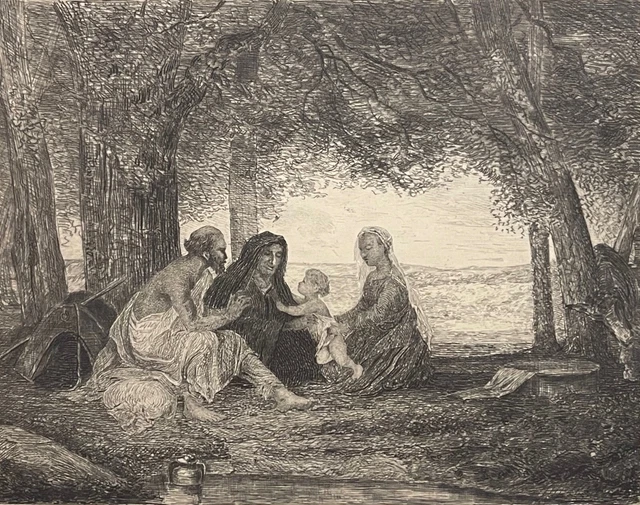 Winston Porter Alphonse Etienne Dinet The Frightened Bathers; La Fuite Des Baigneuses Canvas Art W115273997
