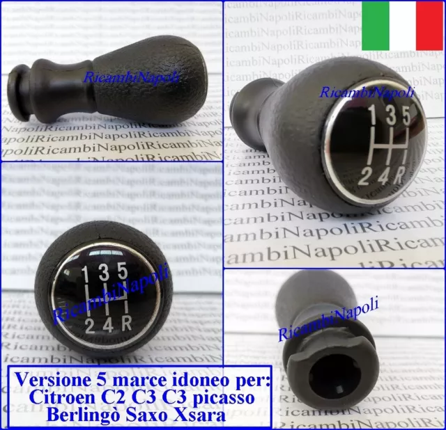 Pomello leva cambio manopola 5 marce X auto CITROEN C2 C3 Pluriel Picasso C4 C5