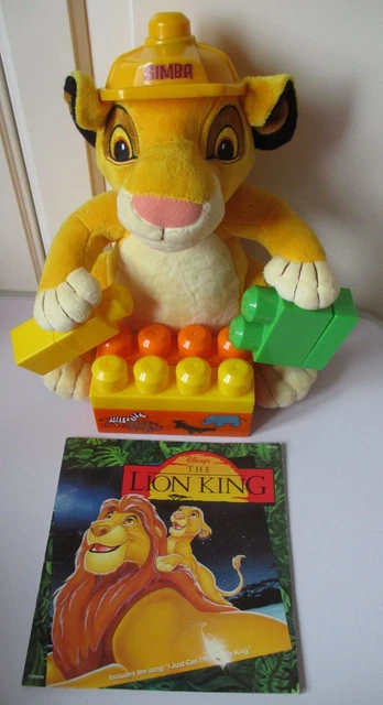 DISNEY READ-ALONG PB Book Lion King Simba Builder with Mega Bloks Soft ...