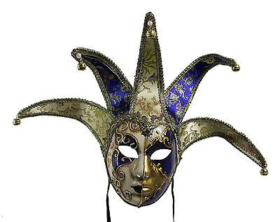 Mask from Venice Volto Jolly Purple And Golden IN 5 Spikes for Fancy Dress -