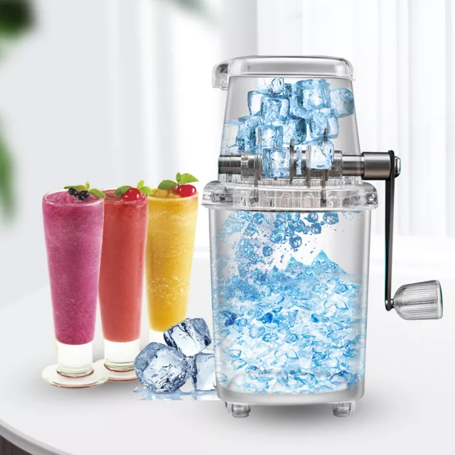 Manual Ice Crusher Portable Shaved Ice Machine Home Snow Ice Cone Drink Maker