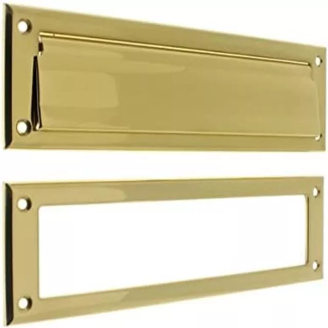 Residential Solid Brass Magazine Mail Slot With Spring Loaded Front Open Back