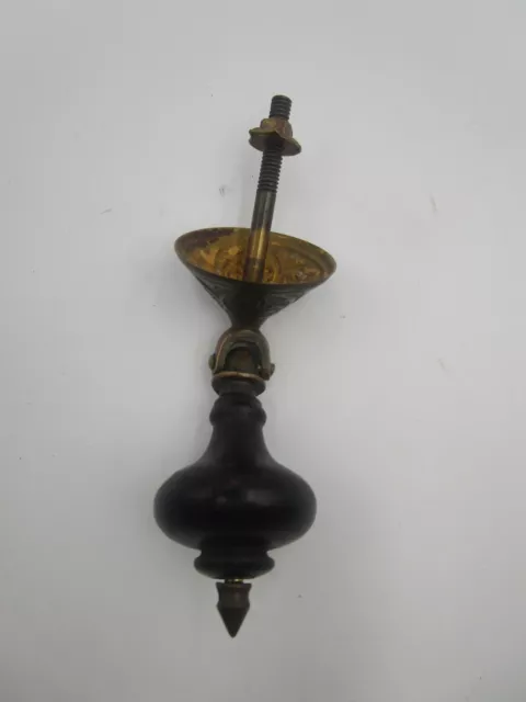 Victorian Eastlake Teardrop Drawer Pull Drop Knob Handle Wood & Brass