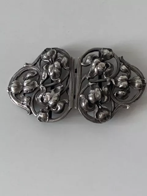 Antik Jugendstil Silber 800 Gürtelschnalle