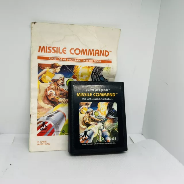 Atari 2600 Missile Command Cartridge & Manual Video Game 1981