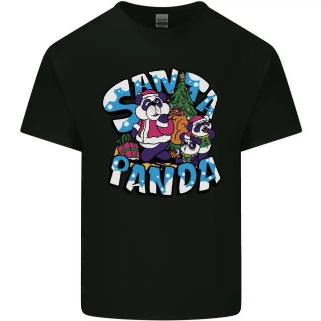 Funny Christmas Santa Panda Mens Cotton T-Shirt Tee Top