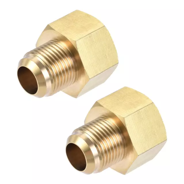 Brass Pipe fitting,1/2 SAE Flare Male 5/8 SAE Female Thread, Tubing Adapter 2Pcs