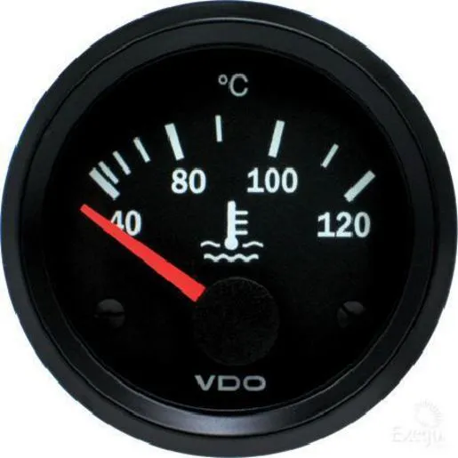 VDO Water Temperature Gauge Elec 40-120deg C 52mm Round 12V 310010014