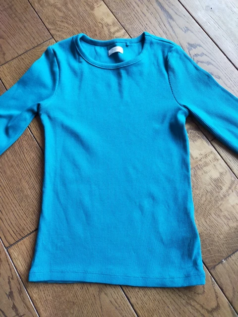 ⭐BNWOT. Lovely Girls Long-Sleeved Ribbed Top, NEXT, 6yrs, Vibrant Teal