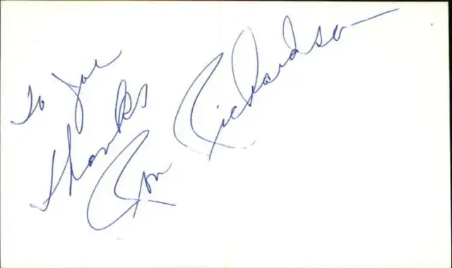 Ron Richardson D.1995 Actor 227 Signed 3" x 5" Index Card