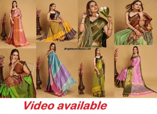 Sari Indian Banarasi Silk saree bollywood wedding designer kanchipuram Women