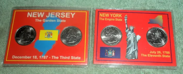 JB RFM 77575 State Quarter Statehood Commemoratives New Jersey 1999 & New York 2