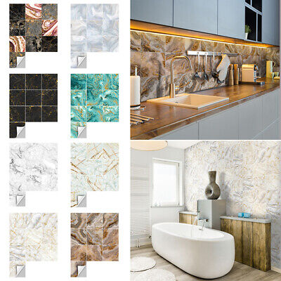 90 piezas Calcomanía de mosaico de pared azulejos Baño Cocina Hogar Decoración Autoadhesiva
