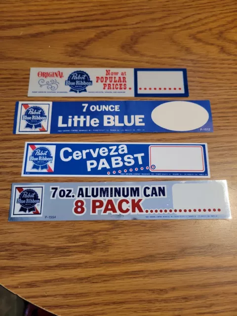 (VTG) 1970s pabst beer 4 plastic signs  aluminum cans Milwaukee PBR