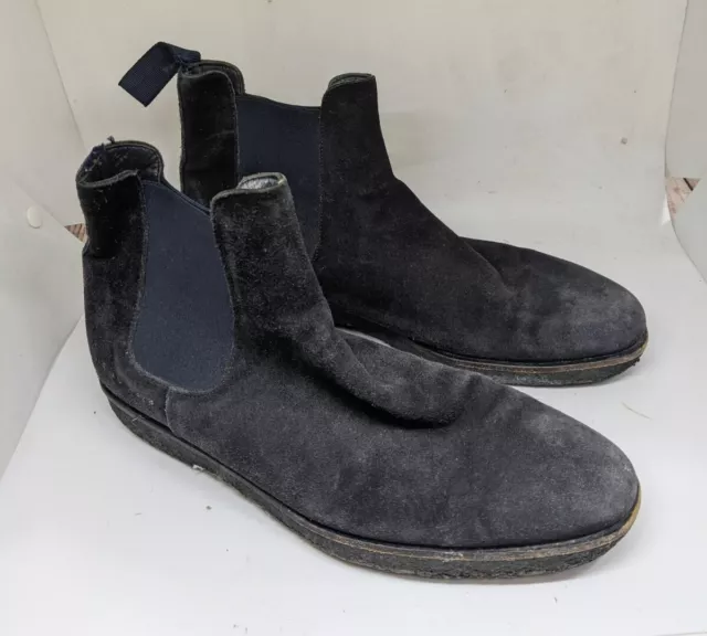 Common Projects Suede Chelsea Boots Navy Blue/ Black Men's Size 40 FLAW FLAW