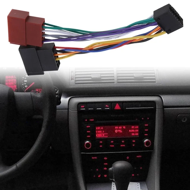 16 Pin ISO Wiring Harness Connector Adaptor Car Stereo Radio For-Kenwood