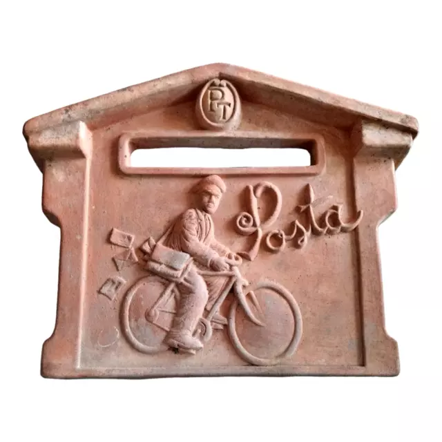 Targa cassetta postale per esterno in terracotta posta lettere vintage coperchio