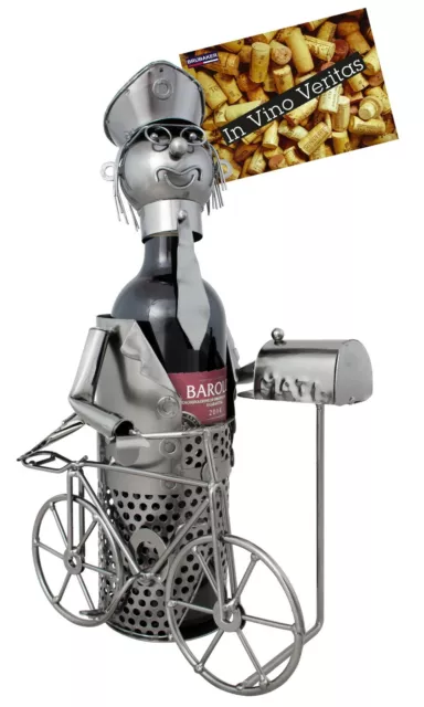 BRUBAKER PORTABOTTIGLIE POSTINO con Bicicletta Porta Bottiglia da Vino  metallo EUR 29,99 - PicClick IT