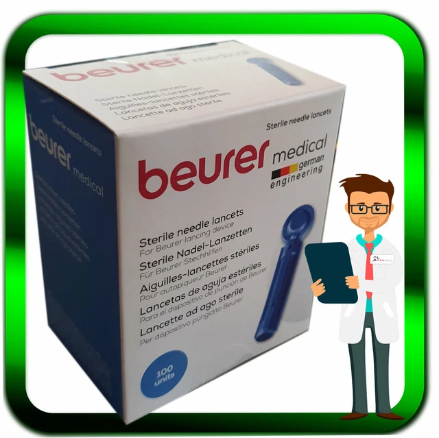 Lanzetten BEURER / Nadeln steril 100 St. | 3774707 | Farbe: blau G28 / 0,36mm