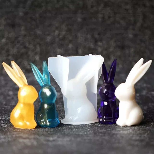 Resin Cake Decorating Rabbit Silicone Mold Resin Casting Mould Candle Mold