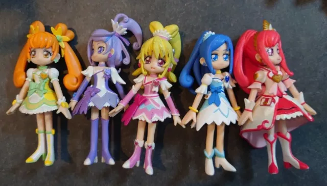 Glitter force Doki doki Precure Figure Doll Toy Set Pretty Cure USED ANIME JAPAN