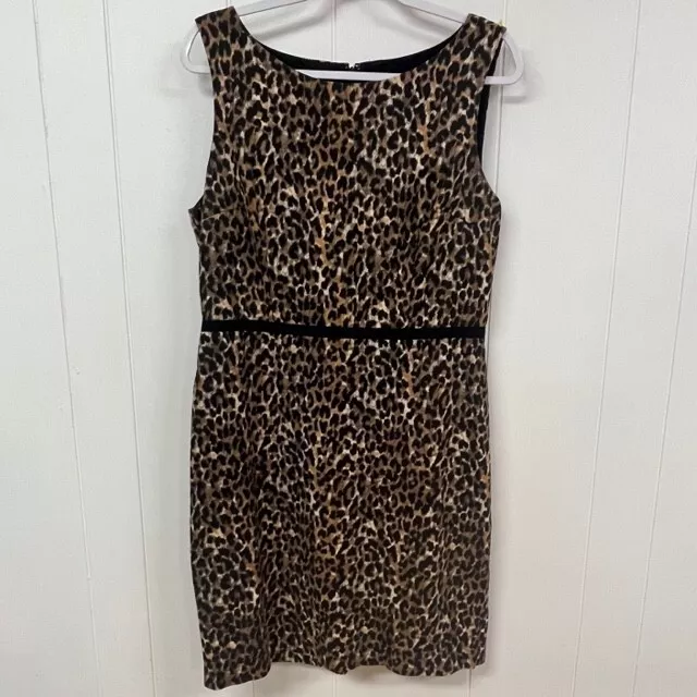 Ann Taylor Loft Dress Womens Size 12 Sleeveless Animal Print