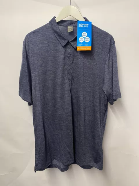 Ice Breaker Blue Merino Lightweight Technical Polo XL BNWT