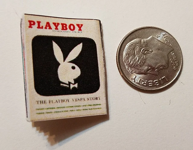 MINIATURE DOLLHOUSE BOOK magazine 1" 1/12 scale Playboy Brandi Brandt £ ...
