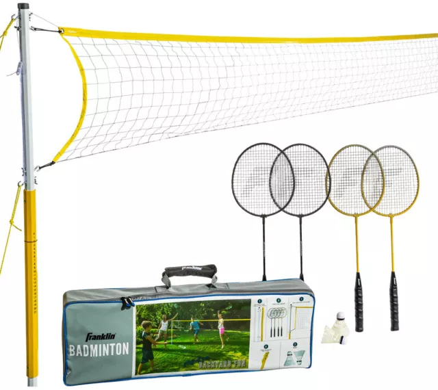 NEW Franklin Sports 52632 Intermediate Badminton FAMILY Set 4 RACKETS 4778924