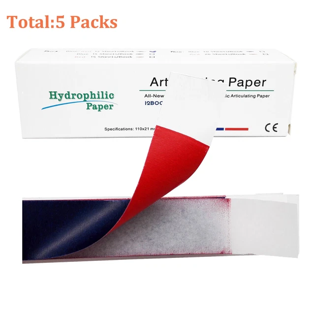 Dental Hydrophilic Paper Articulating paper 60Books Straight bar type 110*21mm